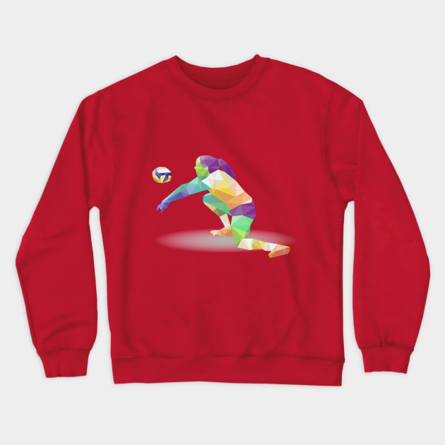 Volleyball Player Crewneck Sweatshirt by Mako Design 